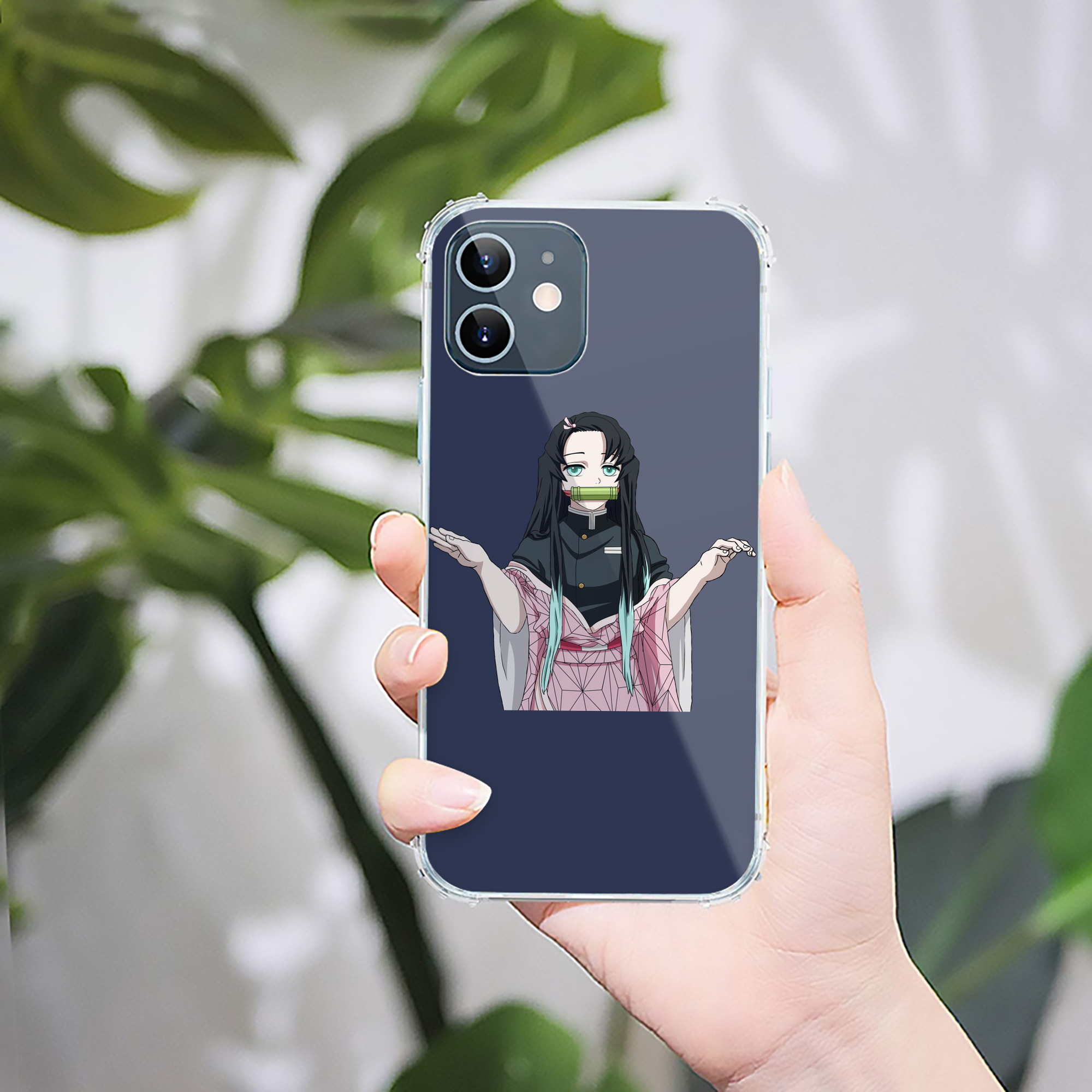 （画像用） 鬼滅の刃（きめつのやいば）竈門 禰󠄀豆子／かまど ねずこ Kamado Nezuko 【iPhone 12シリーズ対応】透明スマホケース（クリアソフトケース）